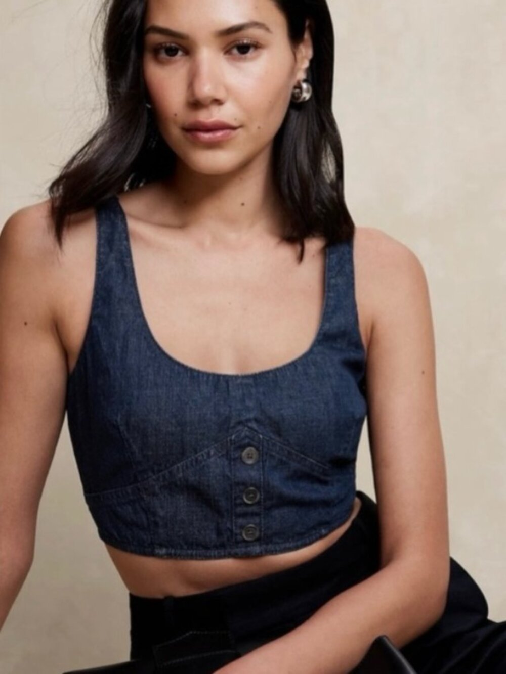 Banana Republic NWT Cropped Denim Corset - Size 8